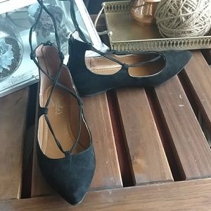 Lace-Up Ballerina Flats